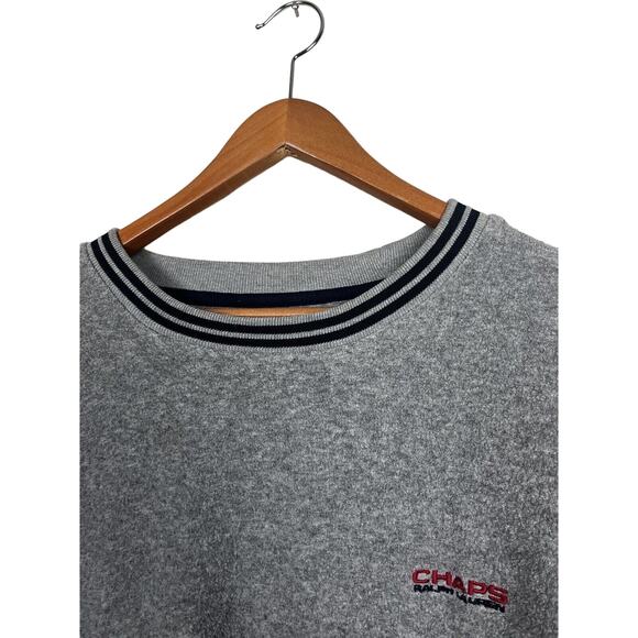 Vintage CHAPS RALPH LAUREN Men’s Sz XXL 2XL Gray Fleece Pullover Sweatshirt - Picture 7 of 7